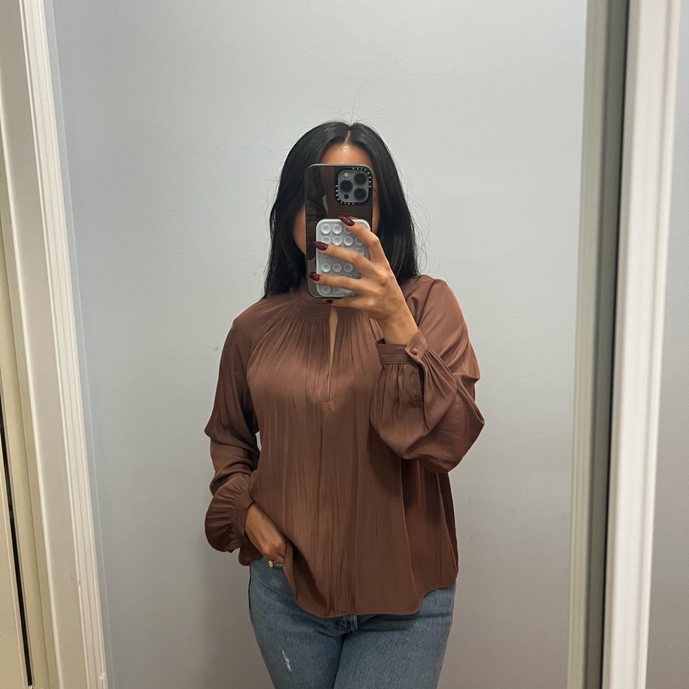Aritzia Chocolate Brown Blouse